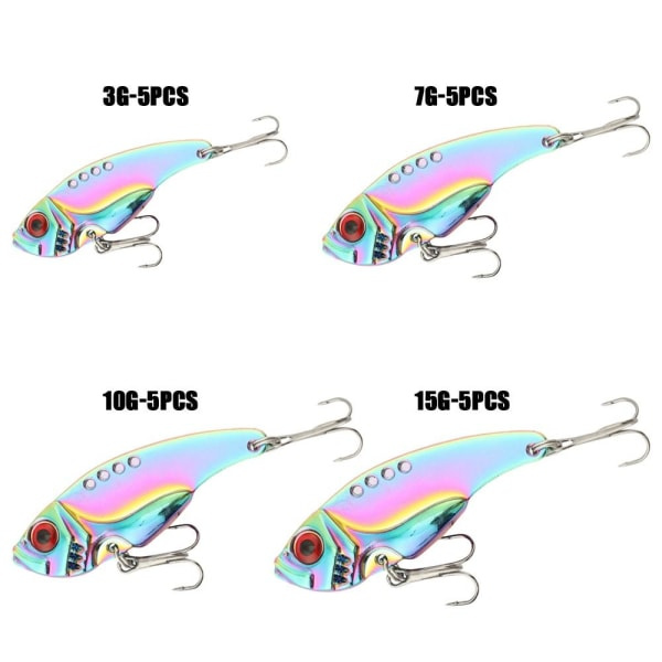 5 stk Metall Fiskebete VIB Lure 15G-5PCS 15G-5PCS 15g-5pcs