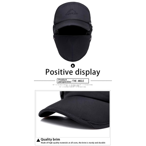 Tyk Vinter Varm Hue Herre Hue EarFlap Cap Dame Blød Termisk C one size C one size