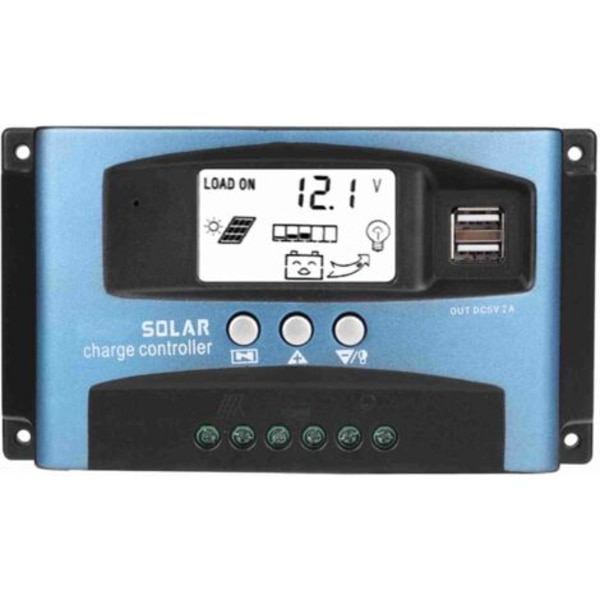 100A MPPT Solar Charge Controller – Dual LCD Display – 12V/24V USB Output – Efficient Management with Industrial Chip