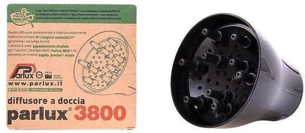 Parlux 3800 Hårtorksdiffusor, universell lockförstärkande diffusor för lockigt och vågigt hår, svart