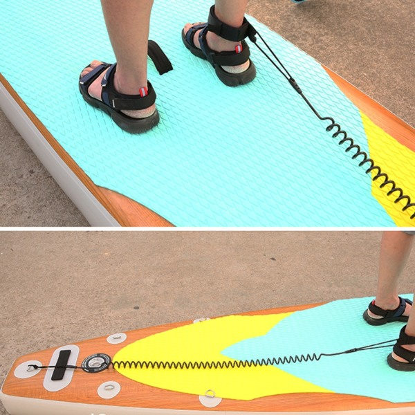 Rullade SUP-koppel Rullade Paddle Board-koppel Tjock handledsrem Stand-up Paddleboards Benrep för Longboards Surfbräda Gul