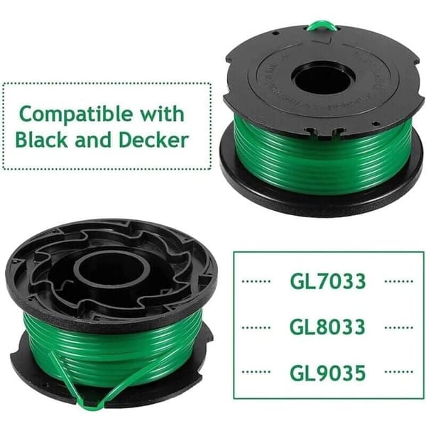 6 Spolar med Grön Trimmertråd för Black & Decker GL7033 GL8033 GL9035 A6482