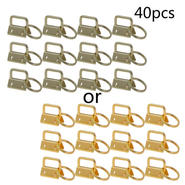 40 stk./sæt nøglering hardware sæt perfekt til at skabe nøgleringe håndværk til nøglering nøglering armbånd med split R lys guld