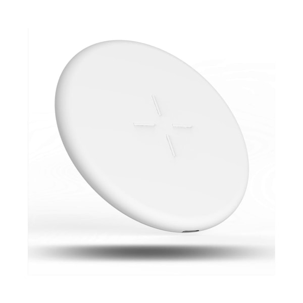 Hurtiglader Matte 10w Qi Trådløs Ladingsplate For Apple Android Iphone Samsung - Hvit