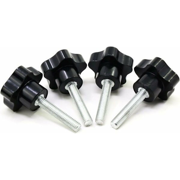 Svart plast m8x40 stjerneformet klemme håndtak knott 10 stk for mekanisk utstyr