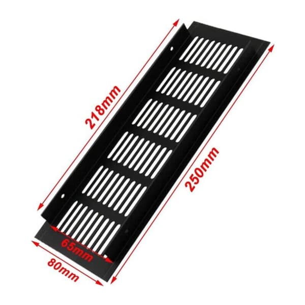 Stykker Aluminium Luftventil Gitter Rektangulær Luftventil Gitter Legering Luftventil Gitter Udvendig Luftventil Gitter til Ventilation Sort 25080mm