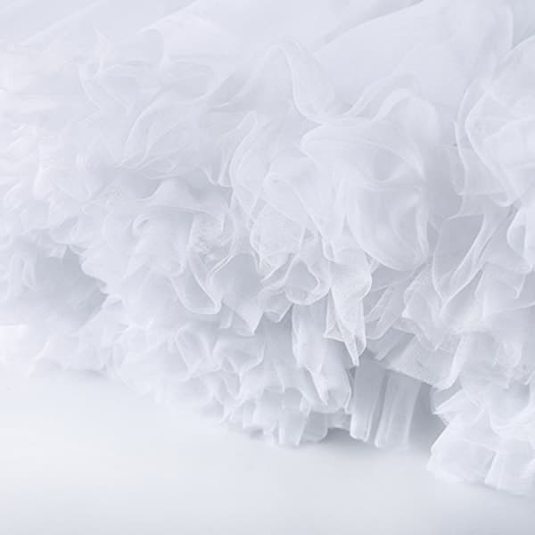Kvinder Piger Ruffle Kort Underskørt Solid Hvid Farve Fluffy Bubble Tutu Nederdel P