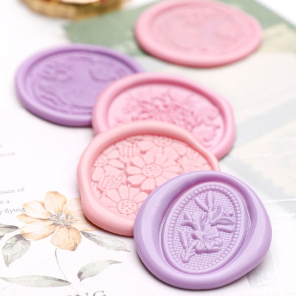 Lily-Blomst voksforseglingsstempel Blomst voksforseglingsstempelhode for invitasjonskort null - H