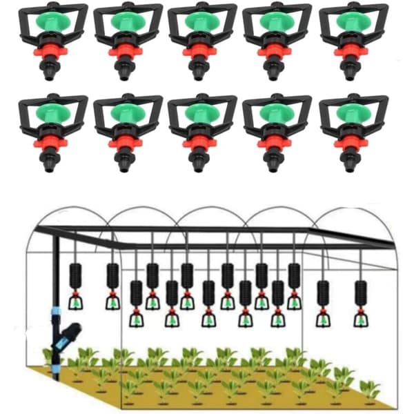 Sett 10x Mikro Roterende Sprinkler Drivhus Hagevanning