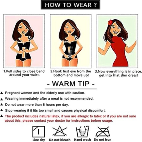 Midjetränare för kvinnor Latex Nedre bröst Midja Spännande Korsett Träningsbälte Timglas Shapewear S