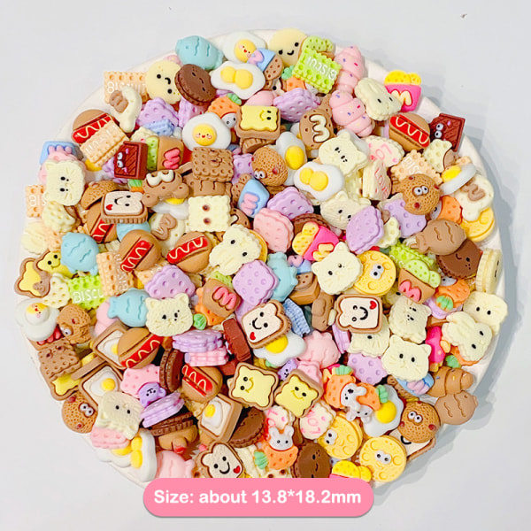 10st Kawaii Cartoons Resin Mix Flatback Tillbehör för DIY Cr Ljuslila 1st