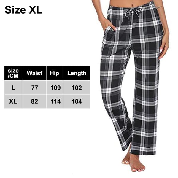 Dam Pyjamasbyxor Sovkläder Buffelrutiga Pyjamas Stil 4 Stil 4 Style 4 XL