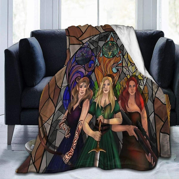 Superblød Sarah J. Maas Girls Micro Fleece-tæppe, velegnet til sofatæpper til voksne og børn, sengetæpper, der passer perfekt til soveværelset 50x40in 125x100cm