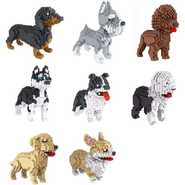 950 delar Bobtail Dog Micro Building Blocks, Animal Mini Blocks Bricks Toy Set KLJM-02 (Bobtail)