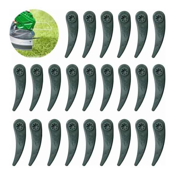 24 Erstatningsblader for Bosch Durablade Gressklipper Art 23-18 LI, Art 26-18 LI, Grønn
