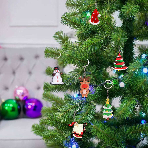 Jul adventskalender Nøglering Ornament Dekoration Julegave 24 dages nedtælling Nyhed G