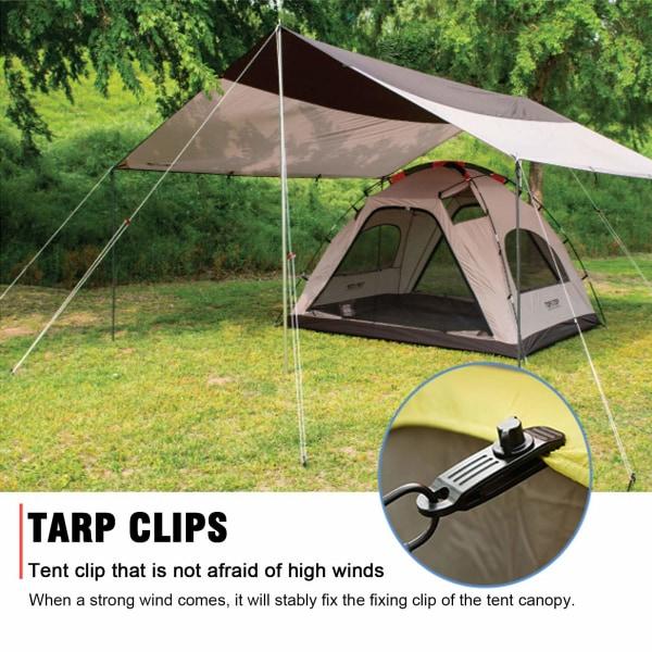 Starka presenningklämmor, vindtäta clips för markiser, camping, husvagnar, bilöverdrag, poolöverdrag (10+10 st)