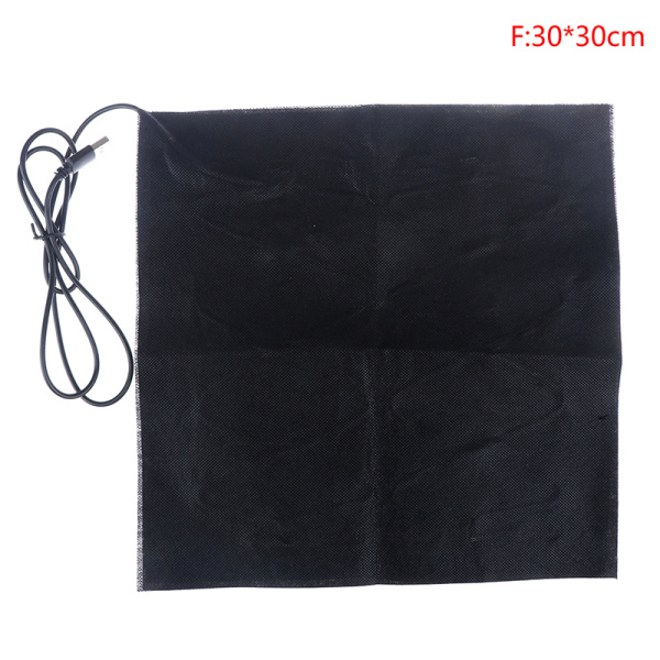 7 Storlek USB Warm Carbon Fiber Heated Pads Uppvärmd Jacka Coat Ves Black 30*30cm Black 30*30cm