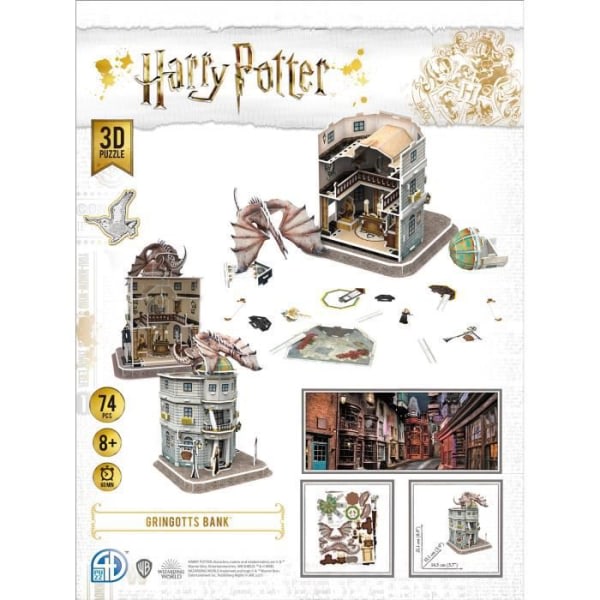 Cubic Fun | Harry Potter Gringotts Bank | Byggspel | 3D-pussel | 62 delar