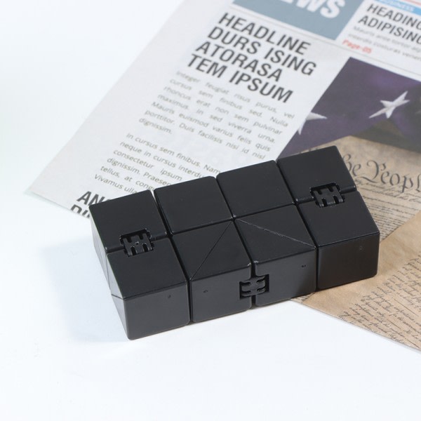 Infinity Magic Cube Finger Legetøj Office Flip Cubic Puzzle Relief Sort one size Black one size