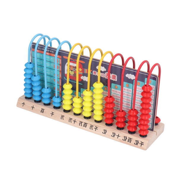 12 sarakkeen laskuteline värikkäät helmet moninkertaistavat jako Chat puinen abacus lapsille