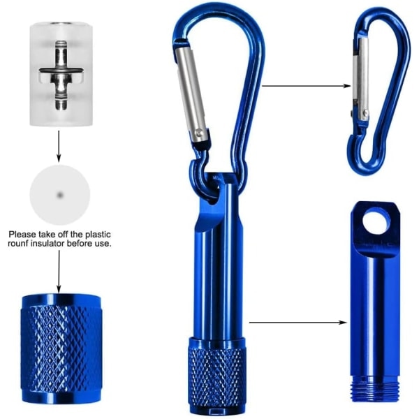 7-pack karbinhake ficklampor, LED mini ficklampor, ficka