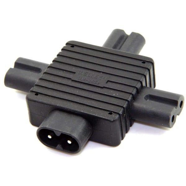 IEC320-C8 urosliitin IEC320-C7x3 naarasliittimen sovitin PDU-palvelimeen 2-napainen liitin Virta
