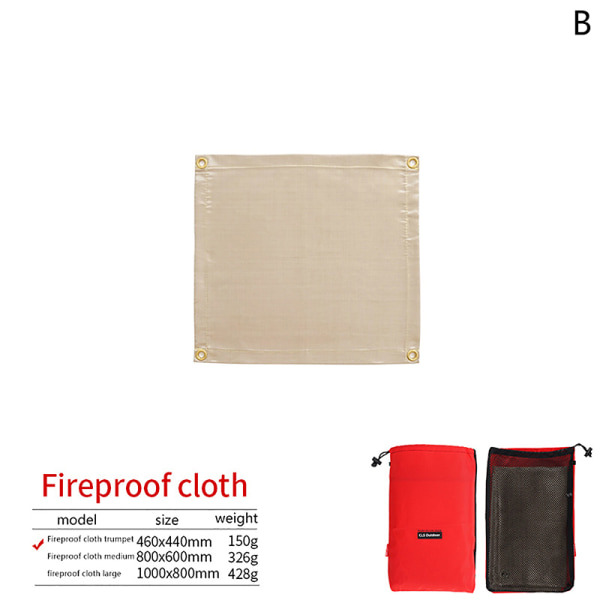 Utomhus Camping Brandsäker Duk BBQ Glasfiber Brandfilt Ins Beige 46x44cm Beige 46x44cm