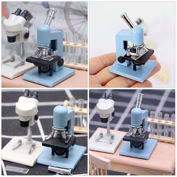 2kpl Nukkekodin Miniatyyri Mikroskooppi Lapsille Leikkimikroskooppi Pieni Talon Koristeet Sekalaiset Värit 3.7x3.2x6.3cm