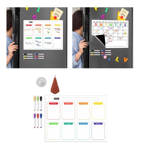 Refrigerator Magnetic Calendar Weekly Planner Magnetic Calendar Whiteboard Monthly To-Do List Shopping List Board null - CT809