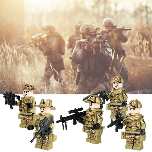 Minifigurer til drenge, Byggeklodser, Minifigurer, Pistol, Maskine, Militær