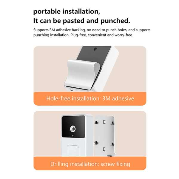 Wifi Video Dörrklocka Hd Ir Kamera Röst Intercom Rörelsedetektering