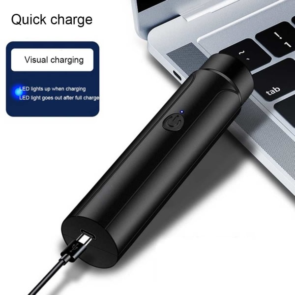 ABS Mænd Mini Elektrisk Barbermaskine Bærbar Batteridrevet Håndholdt Business Sort Black