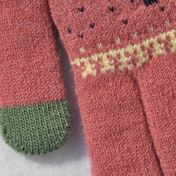 Mænd Kvinder Jul Hjort Trykt Varm Efterår Vinter Full Finger Sort OneSize black OneSize