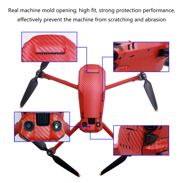 Vattentäta dekaler i PVC för Mavic 3 Drone Quadcopter - Röd