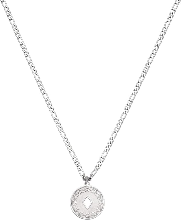 Vintage Openwork Disc Halskjede 02 Platinum