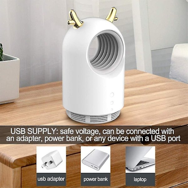 Elektrisk myggdödande lampa, USB insektsdödande buggzappare Anti-myggfälla Lykta, Repellentlampa, För sovrum, vardagsrum, kök, rosa (1 st)