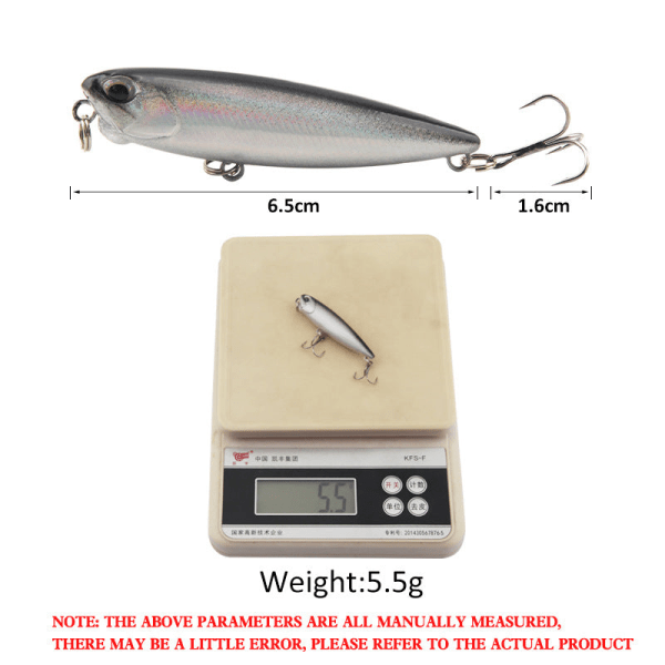 2st Lure Dog Ringing Beads Penna Flydende Vand Hård Lokkemad 6,5 Cm5,5 g Kaste Søvand Simulering Lokkemad Gul med sorte prikker