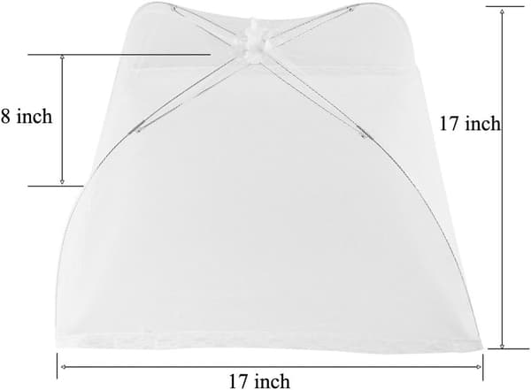 Pop Up Mesh Mattskydd 4-Pack Stor Återanvändbar Vikbar Utomhus Insektsskydd White
