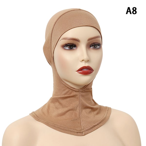 Enfärgad undersjal Hijab-mössa Justerbar Stretchy Turban Ful A8 ONESIZE A8 ONESIZE