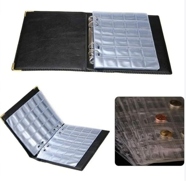 Kolikkokirja 480 taskulla, nahkainen kolikkokirja, Paris Mint Binder