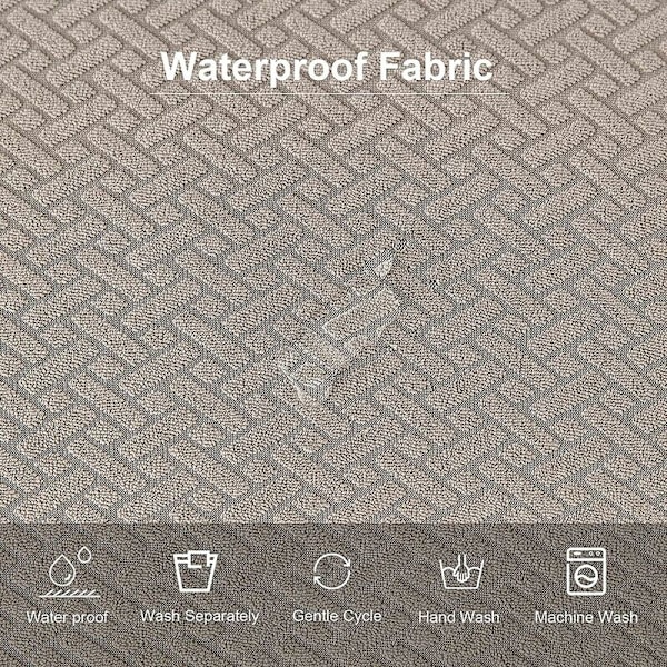 Stolöverdrag jacquard elastiska avtagbara vattentäta tvättbara sandfärg matsal 4 stycken