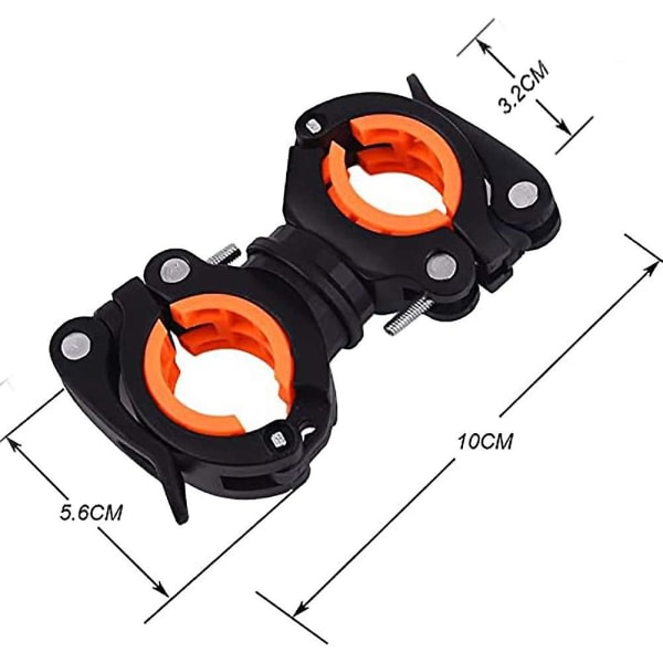 Cykelbelysningstilbehør, cykellysholder, 360 roterende lysholder - Universal styrholder installation. Cykelholder Lommelygte Styrholder.