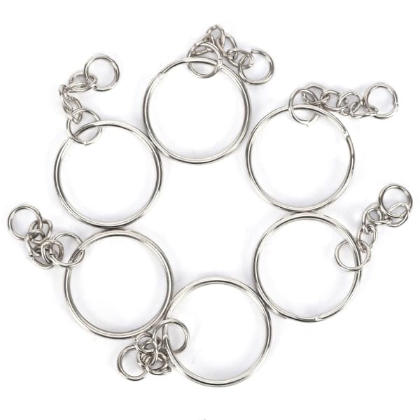 50 STK 25mm Polerede Sølv Nøglering Nøglering Split Ring Kort