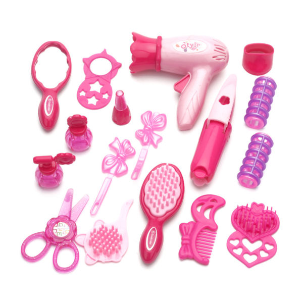 Barn låtsas leka barn smink leksaker set frisörsimulering kosmetiska