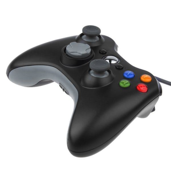 USB-kabelansluten spelkontroll för Xbox 360-kontroller, spelkontroll för spelkonsol, joystick, fjärrkontroll, ersättning, svart