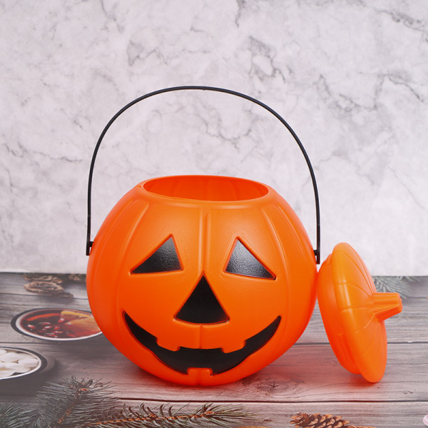 Halloween fest rekvisita Plast pumpa hink Dekorera Halloween D One Size D One Size