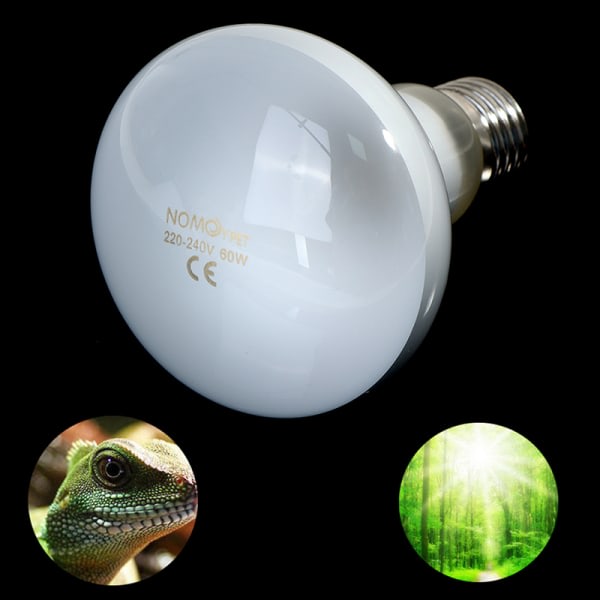 UVA+UVB Reptillampe Glödlampa Sköldpadda Sola UV-lampe Opvarmning Hvid 60W White 60W