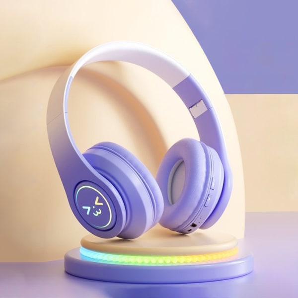 Gradientfärg e Smile Headset Bluetooth Hörlurar Trådlös Mus Blå