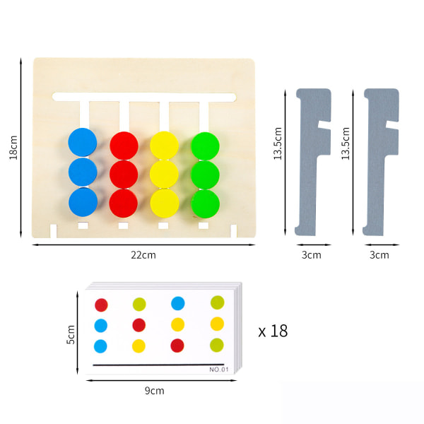 Träpussel färg och form matchande Brain Teaser Logic Game